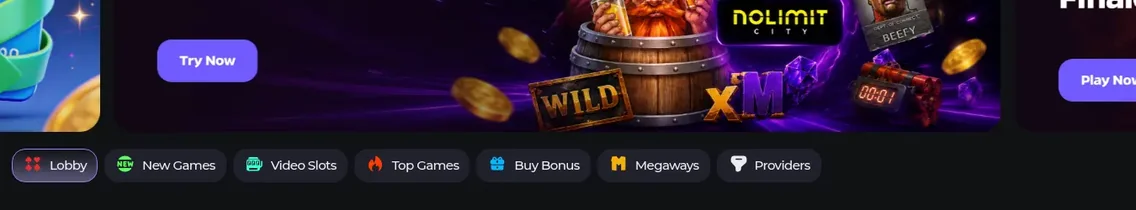 Browse lobby category tabs